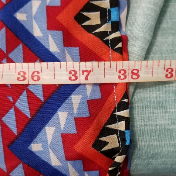 Feathers colorful tribal print tunic dress, 2X - Picture 14 of 14